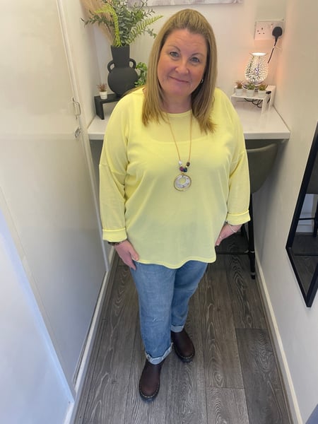 Image of Oversized High Low Jumper With Necklace 