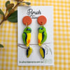 Orange Bellied Parrot Earrings