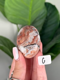 Image 3 of SANGRIA LACE AGATE PALM STONES LOT 2