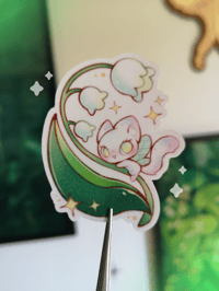 Image 1 of Lily of the valley Cat Sticker