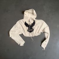 Image 1 of 1/4 Zip R eagle thermal hoodie -white