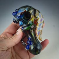 Image 1 of Space Glass Spoon with Latticino Horns