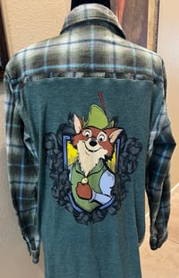 Vintage Green/Blue/Whote Flannel Shirt Robin Hood