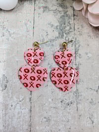 Image 3 of XOXO Large Heart Earrings