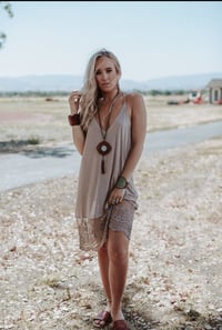 Image 1 of Prima Lace Hem Slip - Mocha