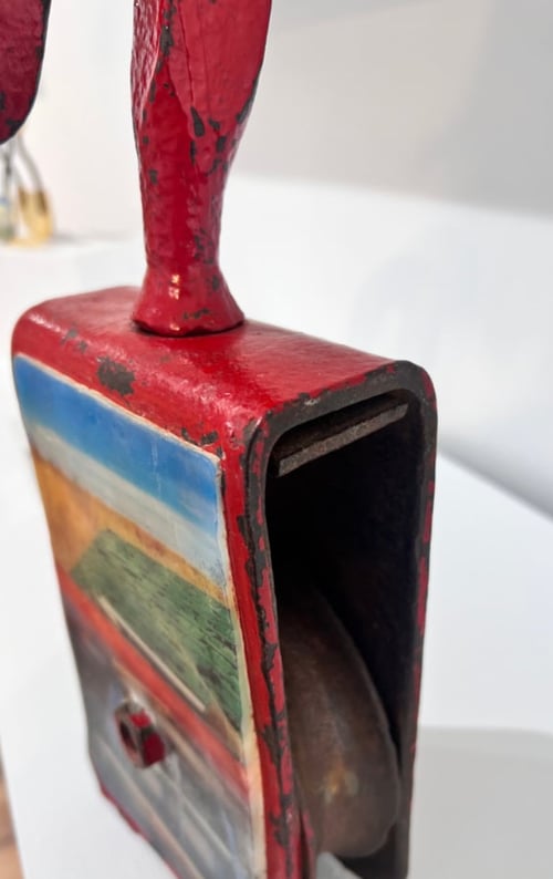 Image of Red Metal Pulley- Liz Barick Fall