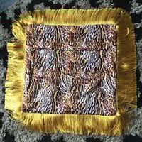 Image 2 of blue Pinup Girl with tiger print Cushion cover