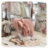 Image 5 of Handmade standing elephant on a vintage style wooden cart