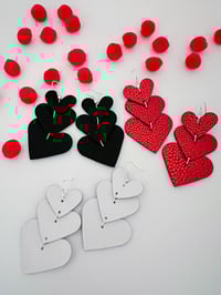 Image 1 of Triple Heart Dangle earrings 