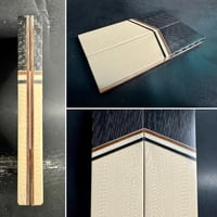 Image 1 of Crosscut Carbon Fiber & Faux Ivory Knife Scales