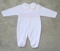 Girls Pink Cotton Smock Baby Grow