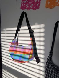 Image 1 of Madras crescent bag