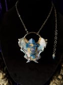 Blue Amethyst Bisected Mink Skull - Necklace