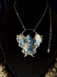 Image 2 of Blue Amethyst Bisected Mink Skull - Necklace