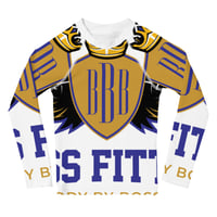 Image 2 of BOSSFITTED White Gold and Blue Kids Compression Shirt 