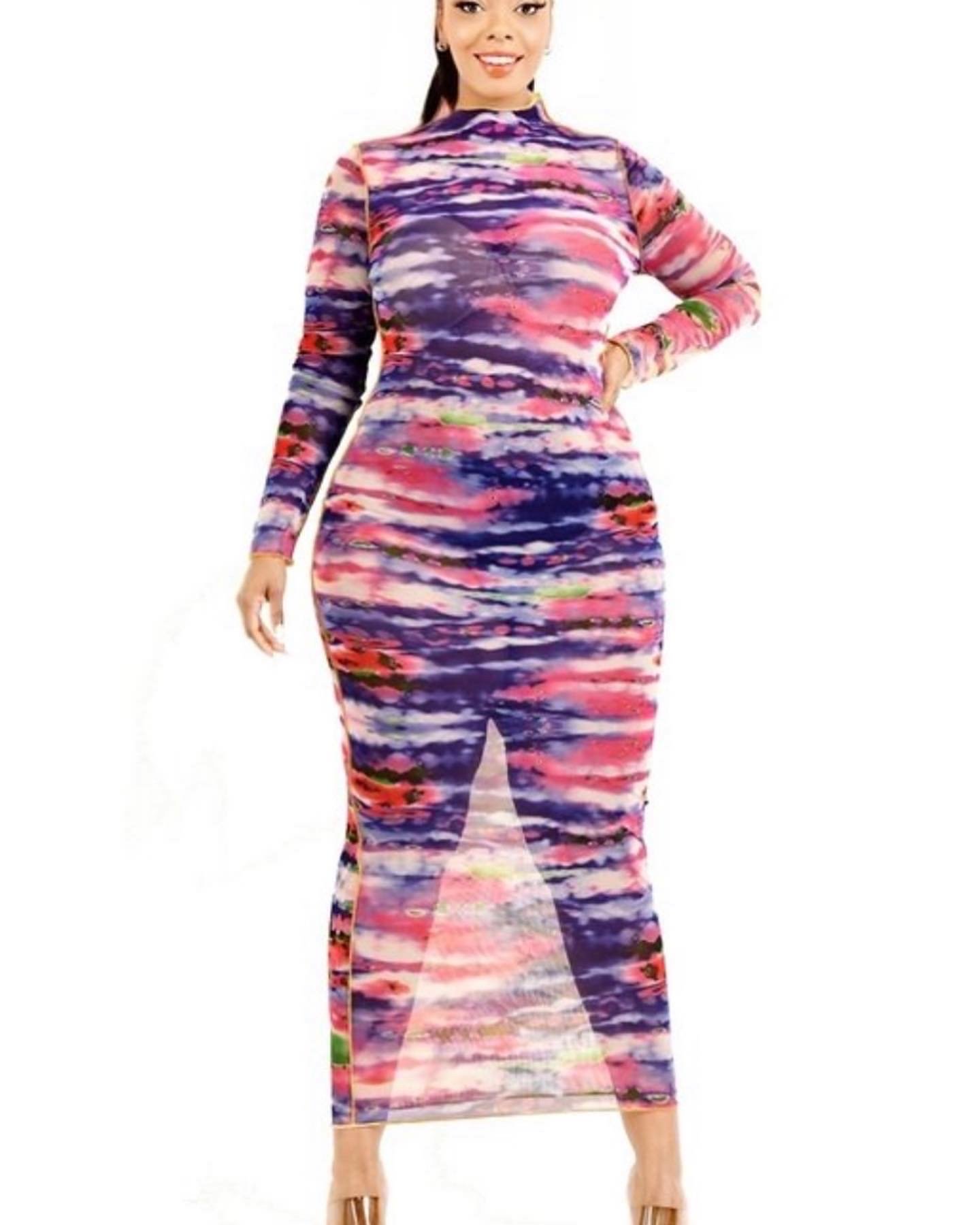 Image of Water Colors Mesh Maxi