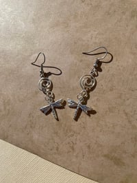 Image 2 of Spiral dragonfly earrings