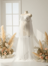 Image 1 of Photo prop | Tulle dress for photoshoot | Alexa | size universal | off white