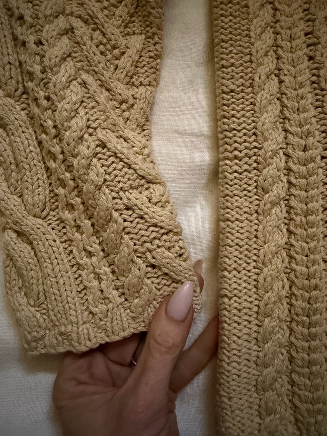 70s handknit silk and wool fisherman sweater or mini dress