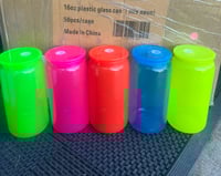 16oz Plastic Neon Color Can 