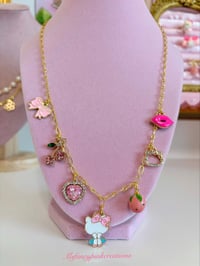 Image 2 of Handmade Gold Plated Girly Kitty Charm Necklace 