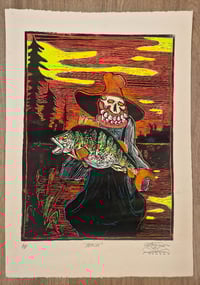 PERCH Embellished Linocut Ap (Red) 