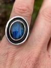 Labradorite and Silver Ring ~size 8