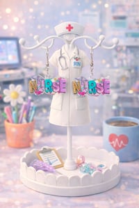 Image 1 of Floral “Nurse” Earrings 