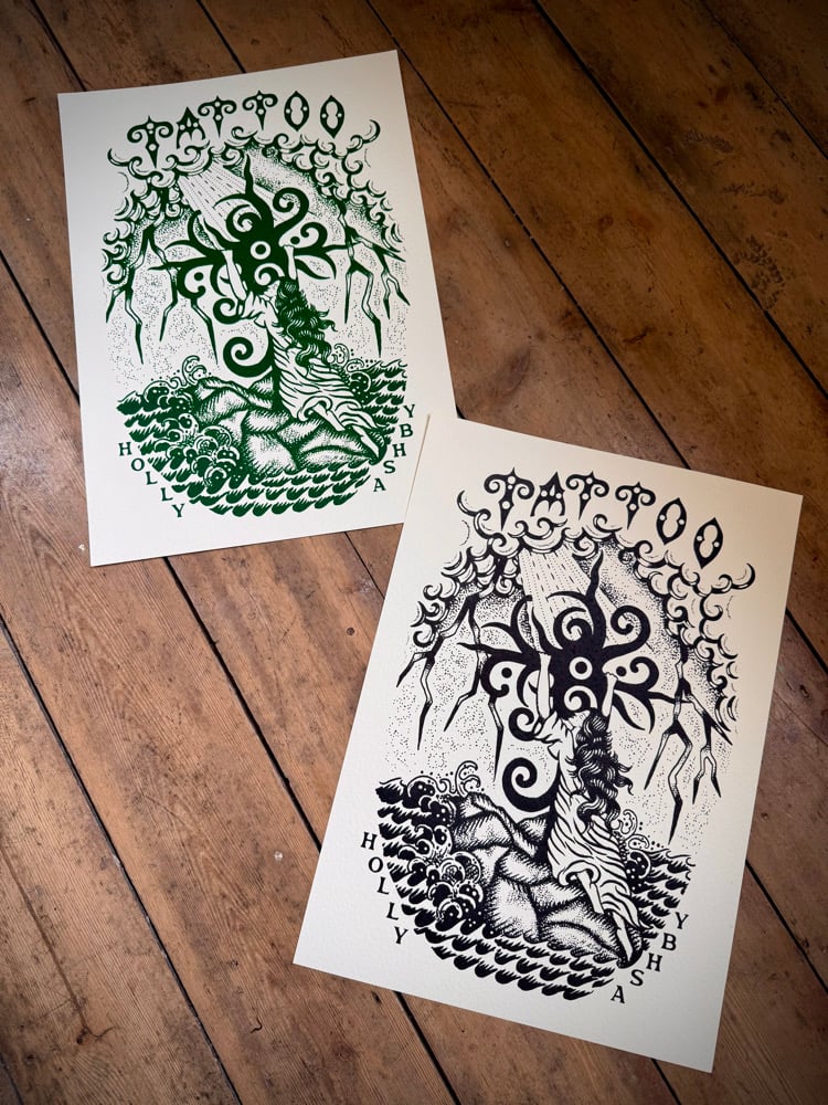 Image of A3 Screen Print Rock of Ages Black 