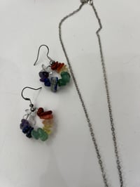 Image 3 of colorful tree of life necklace with earrings 