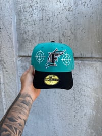 Image 2 of TWO TONE MIAMI MARLINS CUSTOM FITTED CAP