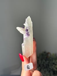 PURPLE CUBIC FLUORITE ON QUARTZ -INNER MONGOLIA- Q