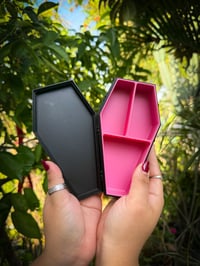 Image 1 of Pink & Black Coffin Jewelry Box