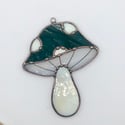Teal Mushroom Suncatcher 