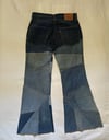 early 1970s patchwork denim Levi's flares