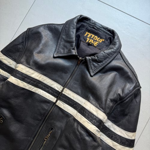 Image of 1990s Heavyweight Leather Cropped Jacket, Size Medium