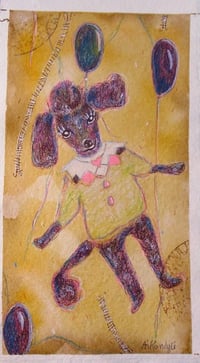 Image 2 of Festive Pup Original sketch Dog Pet art