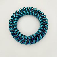 Image 2 of 2-in-1 Spooky Teal Reversible Elfbridge Stretch Bracelet