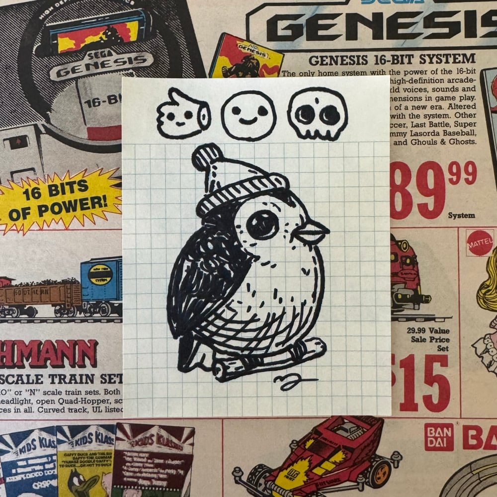 Image of Fat Bird Sharpie Sketch #170