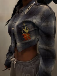 Image 4 of R Crystal flame flannel -blue 