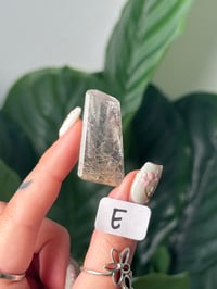 Image 5 of SMALL SILVER AND BLACK RUTILE IN QUARTZ GUSHER FREEFORMS -BRAZIL-