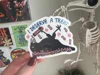 Image 4 of I Deserve A Treat Crow - Sticker