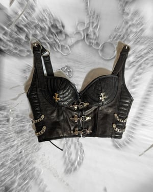 Image of Leather biker bustier (Size M - L)