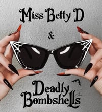 Image 1 of Miss Betty D X Deadly Bombshell- Web Black Cat Eye Sunglasses 