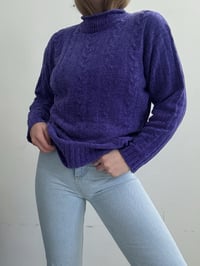 Image 1 of Vintage purple velvet sweater // L