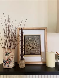 Framed Floral Pot Block Print