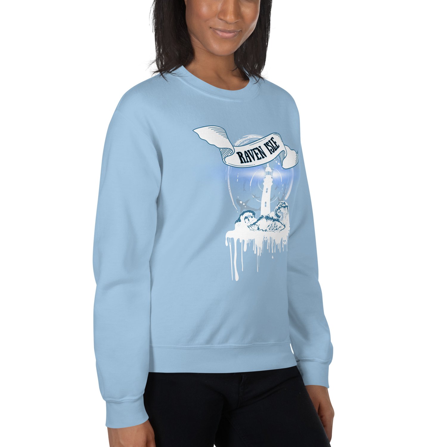 Image of Officially licensed does it hurt Raven Isle white Unisex Sweatshirt