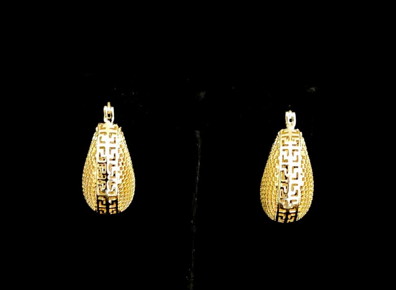 Image of Gold Designer Pierced Earrings 