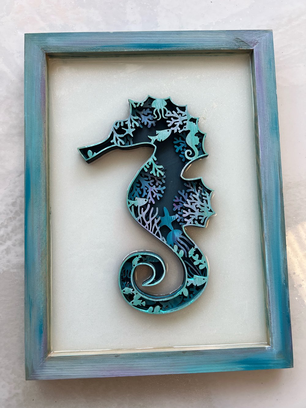 Image of 3D Resin Seahorse Frame 