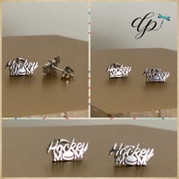 Image 1 of Hockey mom stud earrings - stainless steel 🏒 